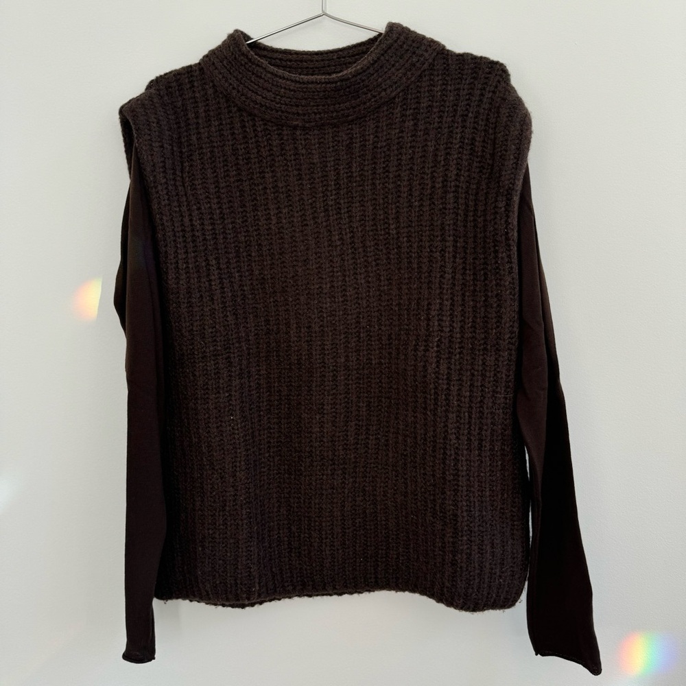 RIANI Dark Brown Cowl Neck Sweater